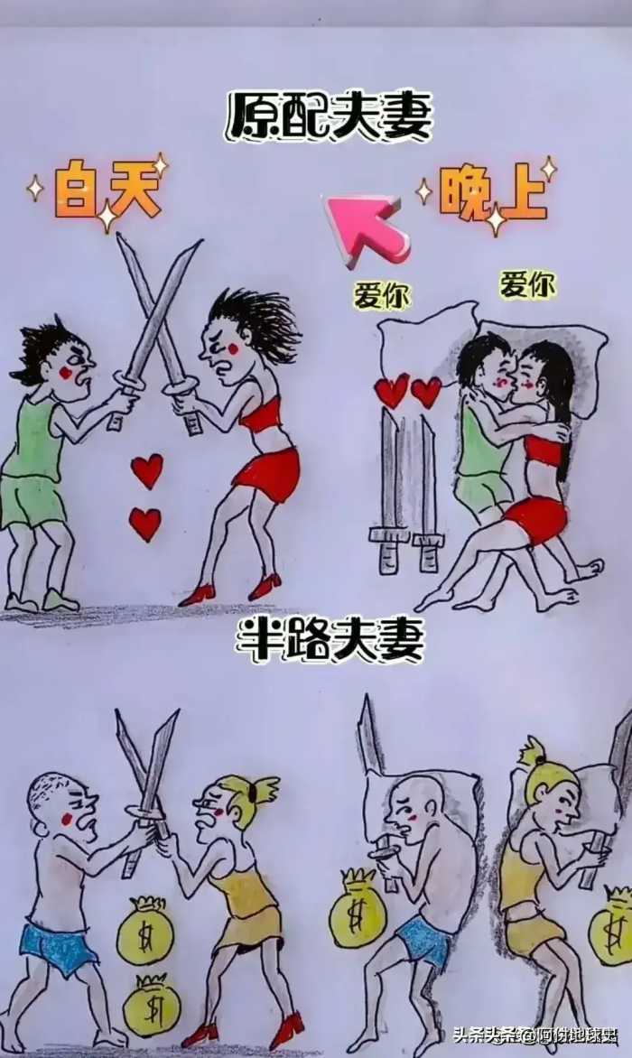 夫妻的一生，看完我落泪了。你看懂了吗？生活漫画，太现实了