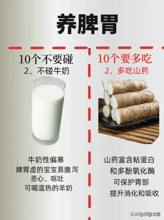 养脾胃，10个不要碰，10个要多吃